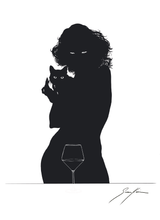 Lade das Bild in den Galerie-Viewer, T-Shirt: Kräftiger Karl &quot;SIVAN- JUST A GLASS OF WINE&quot; Print
